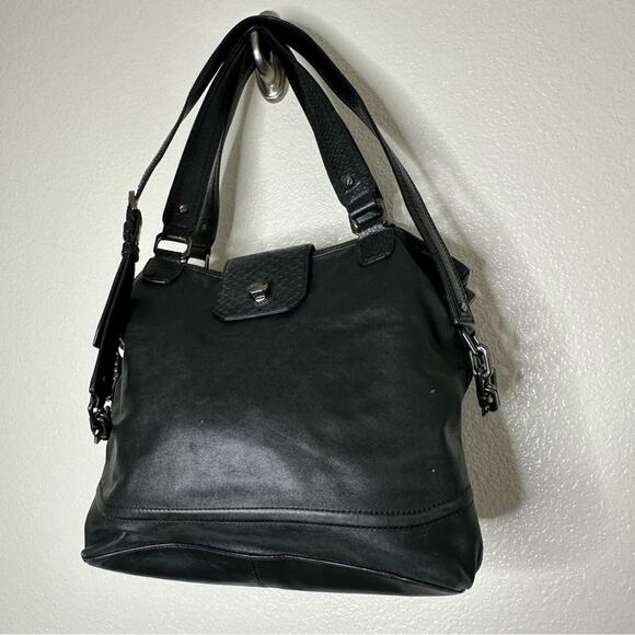Cole Haan Black Leather Tote Crossbody Purse - Picture 1 of 15